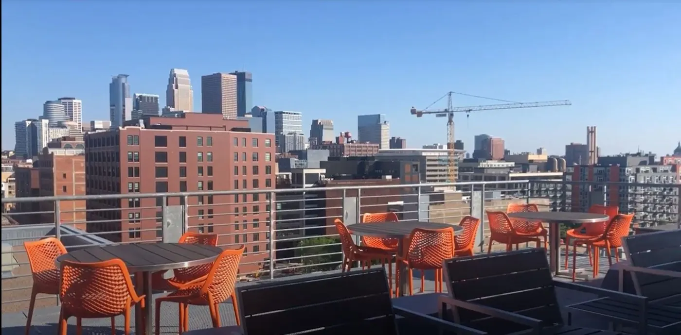 The Minneapolis North Loop office rooftop