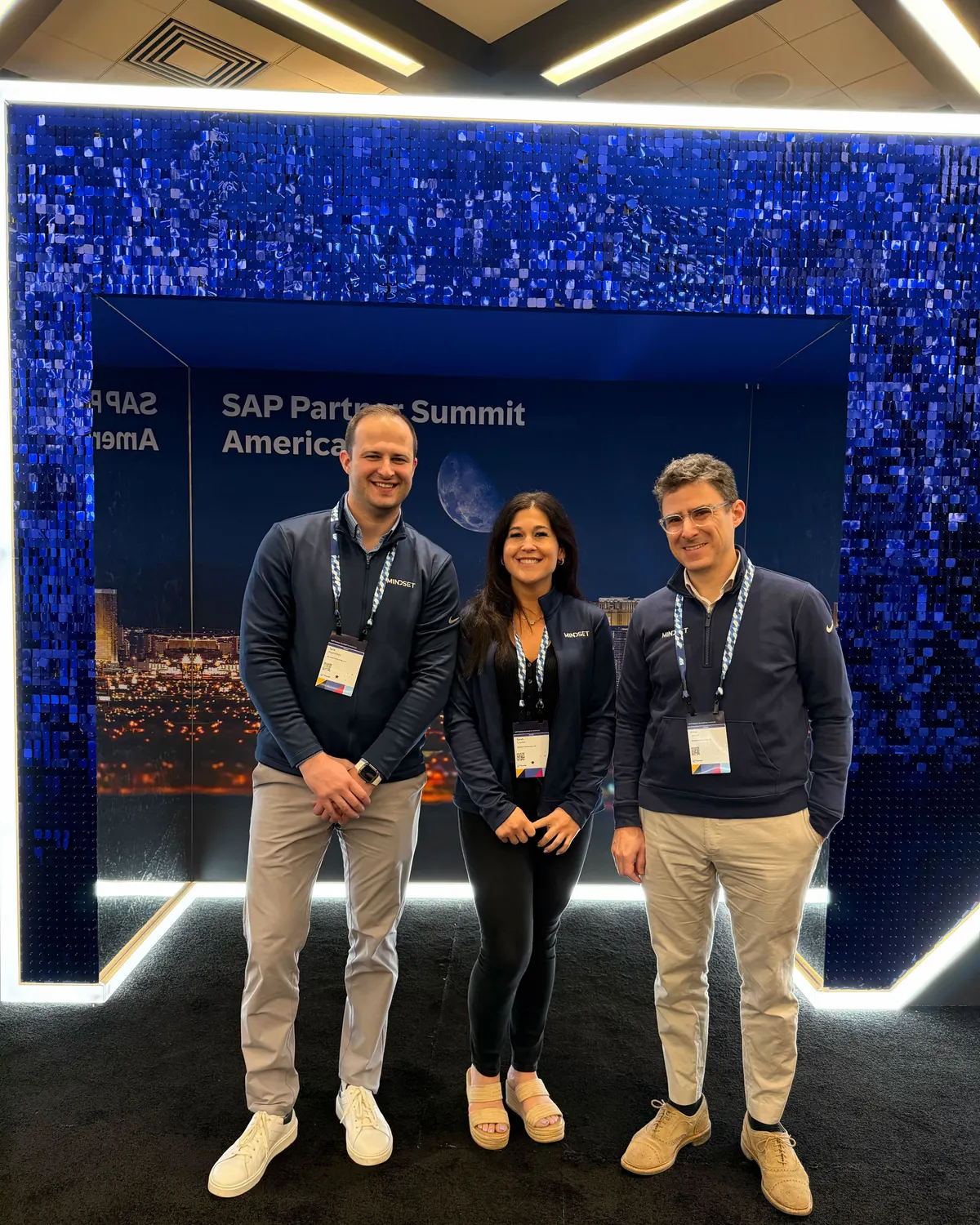 Three Mindset team members, including alliance manager Sarah Courter, at SAP Partner Summit Americas