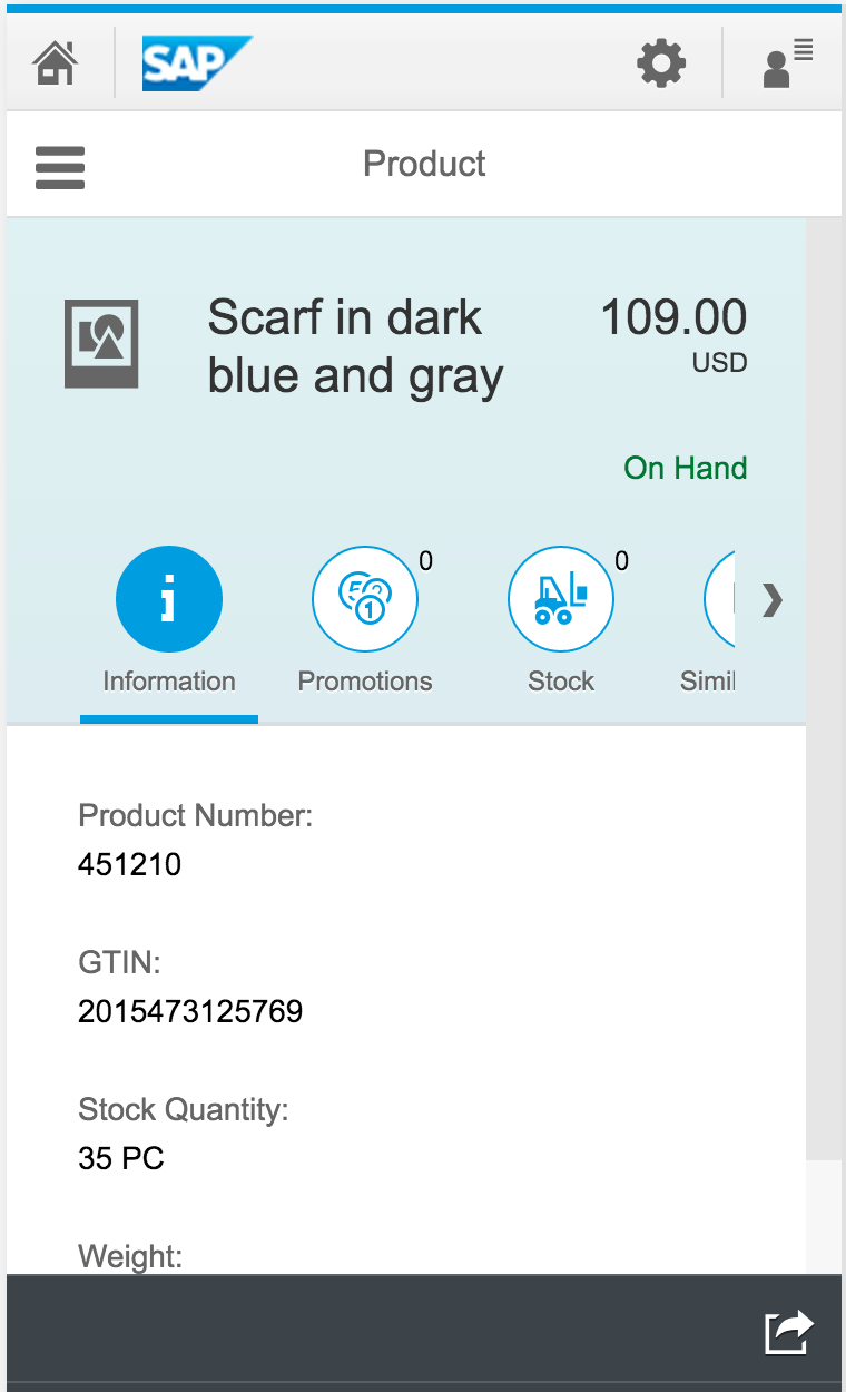 Fiori Retail Product Lookup