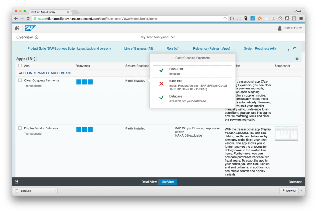 Fiori App Analysis