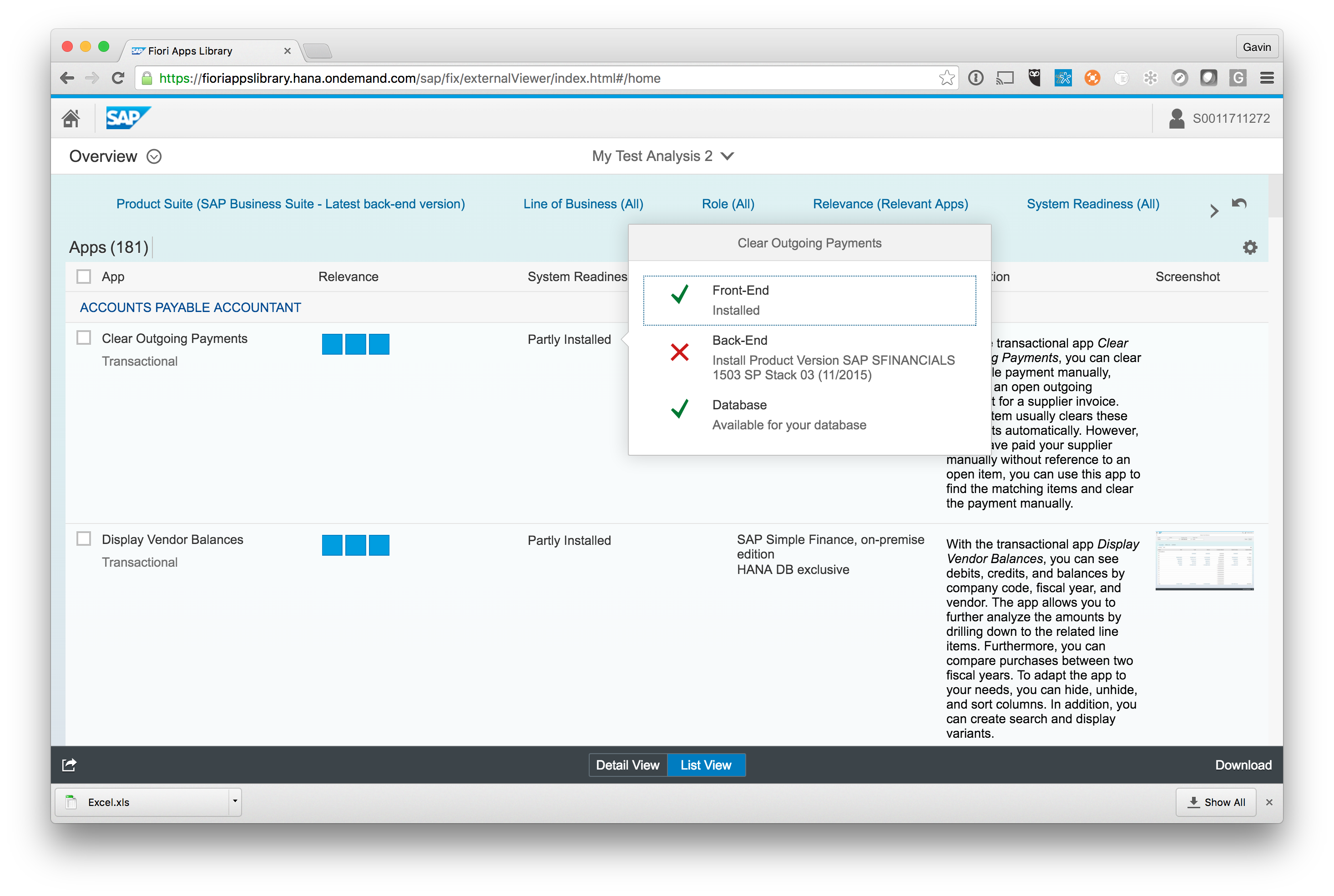 Fiori App Analysis