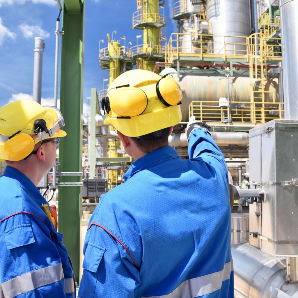 Workers at chemical plant