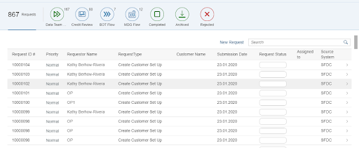 Customer Data Table