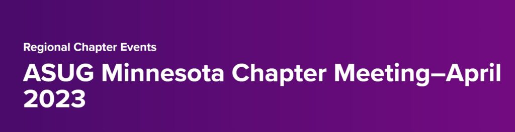 Titanium Sponsor: ASUG Minnesota Spring Chapter Meeting