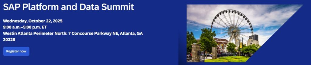 Gold Sponsor: SAP Platform and Data Summit, Atlanta