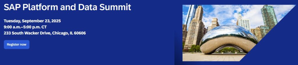 Gold Sponsor: SAP Platform and Data Summit, Chicago